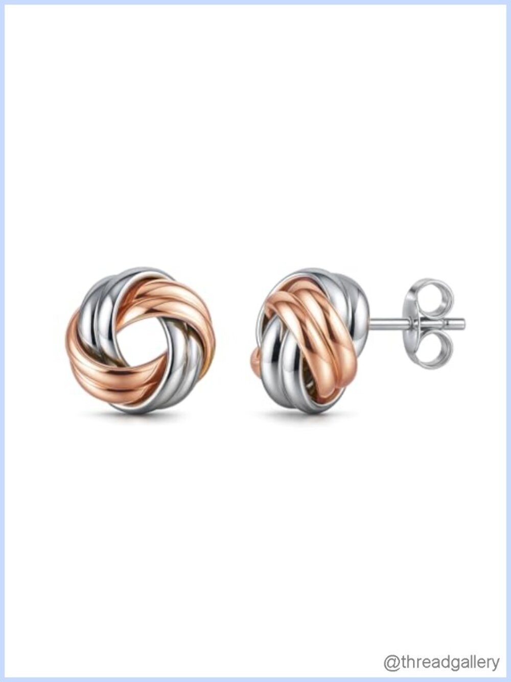 Small 925 Sterling Silver Love Knot Stud Earrings